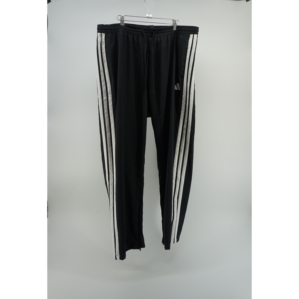 Adidas straight leg Striped Track Pants Athleisure Casual Black White Men's XXL